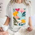 thumbnail image 1 of Fznquz Dressy Casual Tunic Tops for Women Loose Fit Dressy Floral White Short Sleeve T Shirt Loose Fit Summer Crew Neck Blouses, 1 of 7