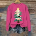 thumbnail image 1 of Fznquz Fall Ladies Tops Crewneck Christmas Sweatshirt Long Sleeve Graphic Pink Winter Womens Tshirts, 1 of 3