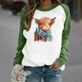 thumbnail image 1 of Fznquz Fall Winter Crew Neck Sweatshirts Women Green Cute Casual Sweatshirt Long Sleeve Funny Animal Print Tops, 1 of 4