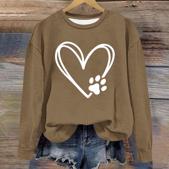 Fznquz Fall Winter Womens Sweatshirt Graphic Yellow Long Sleeve Sweatshirts Trendy Crew Neck Casual Women's Fashion