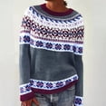 thumbnail image 1 of Fznquz Fall Women's Sweater Crewneck Long Sleeve Sweater Casual Loose Knitted Plus Size Gray Winter Clothes for Women, 1 of 4