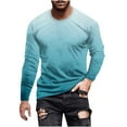 thumbnail image 1 of Fznquz Fashion T Shirts Men Soft Long Sleeve Blue Tee Shirt 2025 Gradient Mens Clothes Sale, 1 of 4