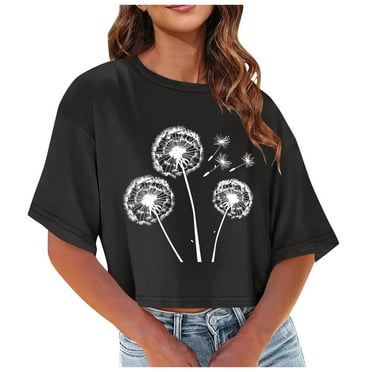 Fznquz Fashion Womens Work Tops Elbow Length Black Dressy Casual T Shirts for Women Summer Plus Size Crew Neck Short Sleeve Blouse
