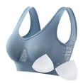 thumbnail image 1 of Fznquz Full Coverage Plus Size Sports Bra Seamless No Underwire Bra Blue Push Up Padded Bras, 1 of 7