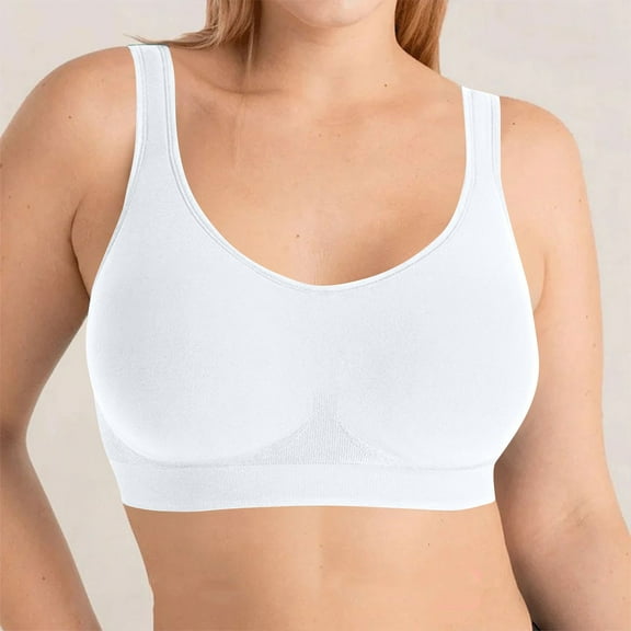 Fznquz Full Coverage Womens Bra No Wire Comfort Breathable Push Up White Seamless Bra
