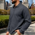 thumbnail image 1 of Fznquz Gray Mens Polo Big and Tall Dress Pullover Collar Shirts Button Casual Long Sleeve Clothes Men, 1 of 9