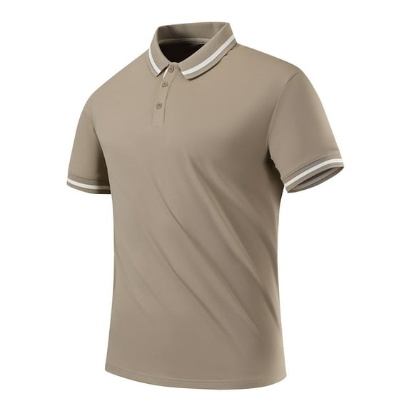 Fznquz Gray Mens T Shirts Short Sleeve Button Up Polo Summer Plain Boys T Shirts XL