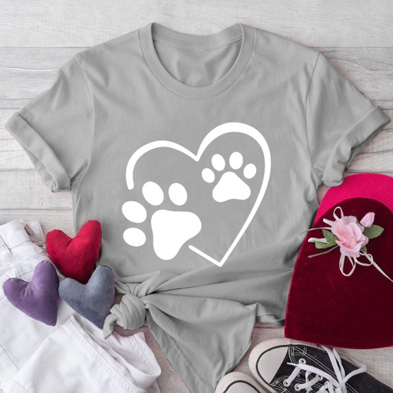 Fznquz Gray Tops for Women Casual Spring Summer Crewneck T Shirt Short Sleeve Love Valentines Day Ladies Blouse