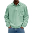thumbnail image 1 of Fznquz Green Polo T Shirts for Men Pullover Winter Shirts Button Casual Long Sleeve Collar Big and Tall Mens Clothes, 1 of 6