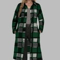 thumbnail image 1 of Fznquz Green Tops for Women Trendy Button Up Flannel Plaid Shacket Button-Up Long Sleeve Casual Womens Tee Shirts,S, 1 of 5