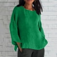 thumbnail image 1 of Fznquz Green Women's Blouse Long Sleeve Loose Plain Shirts Casual Fall Winter Women Clothing, 1 of 6