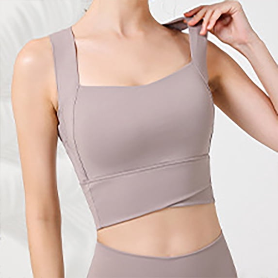 Fznquz Gym Womens Sports Bra Longline Workout Yoga Crop Tank Tops Bras