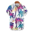thumbnail image 1 of Fznquz Hawaiian Mens Big and Tall Shirts Casual Tees Cuban Collr Tropical Button Down Vacation Summer Beach Blue Men Clothing, 1 of 4