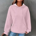 thumbnail image 1 of Fznquz Hooded Long Sleeve Shirts for Women Fall Winter Pink Trendy Sweatshirt Waffle Knit 2025 Casual Fashion, 1 of 5