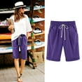 thumbnail image 1 of Fznquz Knee Length Women Shorts Casual Bermuda Drawstring Casual Plus Size Shorts for Women with Pockets,XXL, 1 of 3