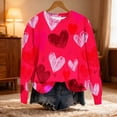 thumbnail image 1 of Fznquz Ladies Tops and Blouses Plus Size Red Cute Valentine Day Shirt Crewneck Pullover Love Heart 2026 Womens Oversized Tee Shirts,XXL, 1 of 5
