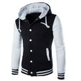 thumbnail image 1 of Fznquz Letterman Men's Jackets for Fall White Jacket Hooded Heavy Button Down Baseball Men’S Winter Coat, 1 of 3