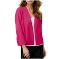thumbnail image 1 of Fznquz Lightweight Women's Cardigan Knit Open Front Cardigan Sweater Soft Fall Pink Solid Casual Fashion, 1 of 5