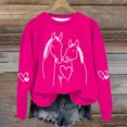 thumbnail image 1 of Fznquz Long Sleeve Crew Neck Sweatshirts Women Graphic Pink Sweatshirt Fall Winter Loose Fit Pullover Winter Clothes, 1 of 4