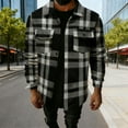 thumbnail image 1 of Fznquz Long Sleeve Mens Button Up Shirt Big and Tall Plaid Casual Black Shirt Pocket Flannel Button Down Men Fashion, 1 of 3