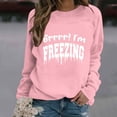 thumbnail image 1 of Fznquz Long Sleeve Women Sweatshirt Fall Winter Crewneck Pink Pullover Tops Letters Print Trendy Casual Womens Fashion, 1 of 4