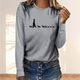 thumbnail image 1 of Fznquz Long Sleeve Womens Tops 2025 Cotton Casual Gray Tees Graphic Crewneck T Shirt Women, 1 of 4