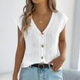 thumbnail image 1 of Fznquz Long Tank Tops for Women White 2026 Sleeveless Button Down Tank Top Button Up Summer V Neck Tops, 1 of 8