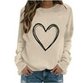 thumbnail image 1 of Fznquz Love Heart Graphic Womens Crewneck Sweatshirt Valentine Day 2026 Sweatshirt Winter Trendy Yellow Spirng Outfits S, 1 of 3