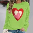thumbnail image 1 of Fznquz Love Print Valentine's Sweatshirt for Women Crew Neck Outfit Green Fashion Cute Oversized Pullover S, 1 of 5