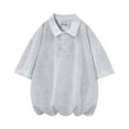 thumbnail image 1 of Fznquz Men T Shirts Casual Plain Gray Basic Polos Summer Oversized Mens Shirts XXXXXL, 1 of 3