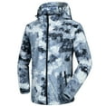 thumbnail image 1 of Fznquz Men's Rain Jacket Waterproof Blue Camo Winter Casual Coat for Men XXXL, 1 of 5