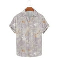thumbnail image 1 of Fznquz Men's Short Sleeve Shirts Hawaiian Tops Button Up Summer Beach Vacation Floral Purple Men's Fashion, 1 of 5
