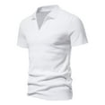 thumbnail image 1 of Fznquz Mens T Shirts Collared Summer Polo White T-Shirt Short Sleeve Casual Plain Mens Clothing M, 1 of 5