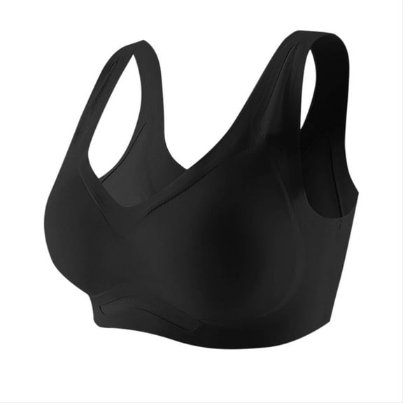 Fznquz No Underwire Bras for Women Plus Size Lift Push-Up Black Everyday Bras for Women