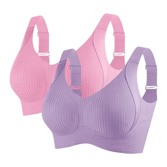 Fznquz No Underwire Plus Size Sports Bras for Women Workout Adjustable Straps Yoga Bra