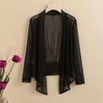 thumbnail image 1 of Fznquz Open Front Womens Summer Cardigan Long Sleeve Casual Cardigan Lightweight Black Solid Color Soft Blouse, 1 of 3