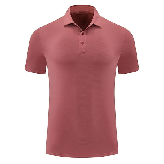 Fznquz Performance Mens T Shirts Basic Red Golf Short Sleeve Quick Dry Moisture Wicking Button Shirts for Men XXXL