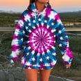 thumbnail image 1 of Fznquz Pink Womens Blouses Dressy Casual Fall Hooded Sweatshirt Tie Dye Graphic Pocket Crewneck Clothes for Women, 1 of 5