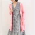 thumbnail image 1 of Fznquz Pink Womens Lightweight Cardigan Long Sleeve Long Sweaters Casual Soft Cardigan Fashion with Pockets, 1 of 4