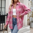 thumbnail image 1 of Fznquz Plaid Womens Tops Casual Flannel Button Up Shirts Long Sleeve Trendy Pink Collar Button Down Women Shirts, 1 of 5