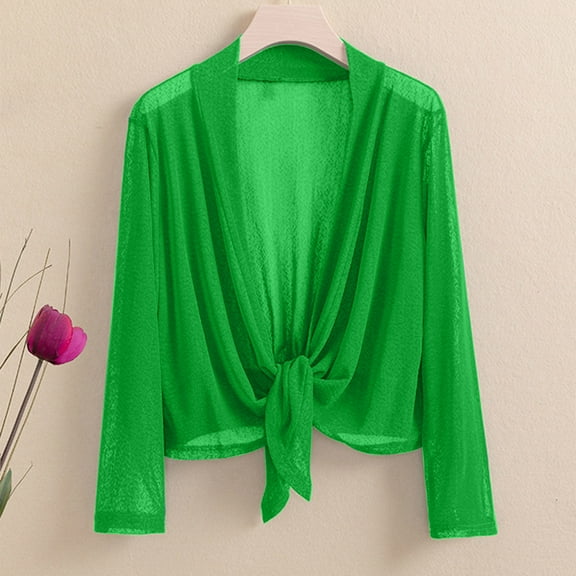 Fznquz Plain Cardigans for Women Trendy Summer Long Sleeve Open Front Cardigan Sweater Green Loose Fit Soft Fall Outerwear