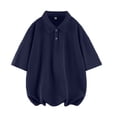 thumbnail image 1 of Fznquz Plain Mens Polo Shirts Basic Casual Blue Polo Summer Oversized Men Shirts XXL, 1 of 3