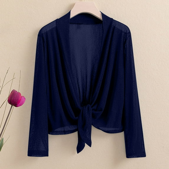 Fznquz Plain Plus Size Cardigan for Women Open Front Long Sleeve Cardigan Sweater Blue Loose Fit Soft Fall Fashion
