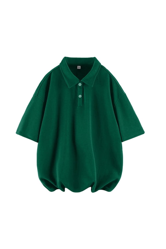 Plain Tall Polo Shirts for Men Basic Green Casual Polos Summer Oversized T Shirts for Man L