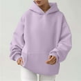 thumbnail image 1 of Fznquz Plain Women’S Blouses 2025 Crewneck Hoodie Purple Casual Pullover Fall Women's Clothing, 1 of 6