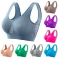 thumbnail image 1 of Blczomt Plus Size Sports Bra Seamless Wirefree Bra High Support Yoga Blue Bras, 1 of 3