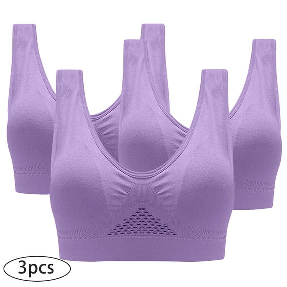 Fznquz Plus Size Sports Bras for Women No Underwire High Impact Push Up Breathable Yoga Bras