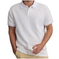 thumbnail image 1 of Fznquz Polo Shirts Men Short Sleeve White Plain T Shirt Summer Button Mens Clothes M, 1 of 3