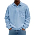 thumbnail image 1 of Fznquz Pullover Mens Golf Polo Blue Winter Shirts Long Sleeve Collar Button Casual Men's Fashion, 1 of 7