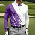 thumbnail image 1 of Fznquz Purple Golf Polos Collared Long Sleeve Cotton Polos Pullover Regular Fit Casual Mens Clothes Trendy, 1 of 3